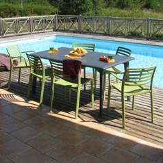 Salon resine 6 pl grisvert